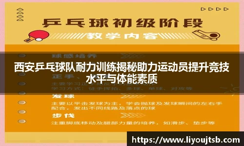 西安乒乓球队耐力训练揭秘助力运动员提升竞技水平与体能素质
